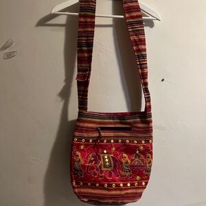 Tribe Azure Multicolor Large Hobo Crossbody Shoulder Bag Made In India Elephants